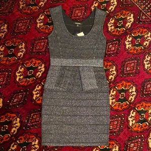 Metallic Peplum Bodycon Dress